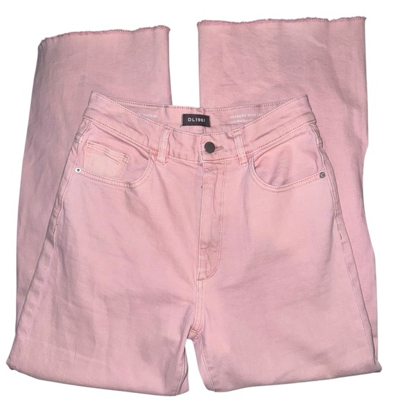 DL1961 Hepburn Wide Leg high waist vintage Pink Peony Jeans Size 26 - Picture 10 of 13